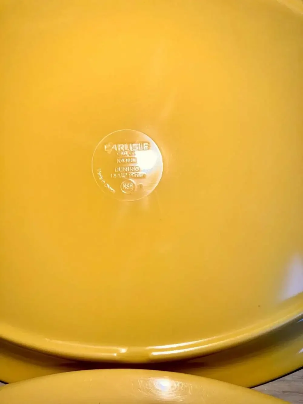 Vintage MCM Carlisle Durus 13-1/2 Inch Platter Yellow Melamine Restaurantware